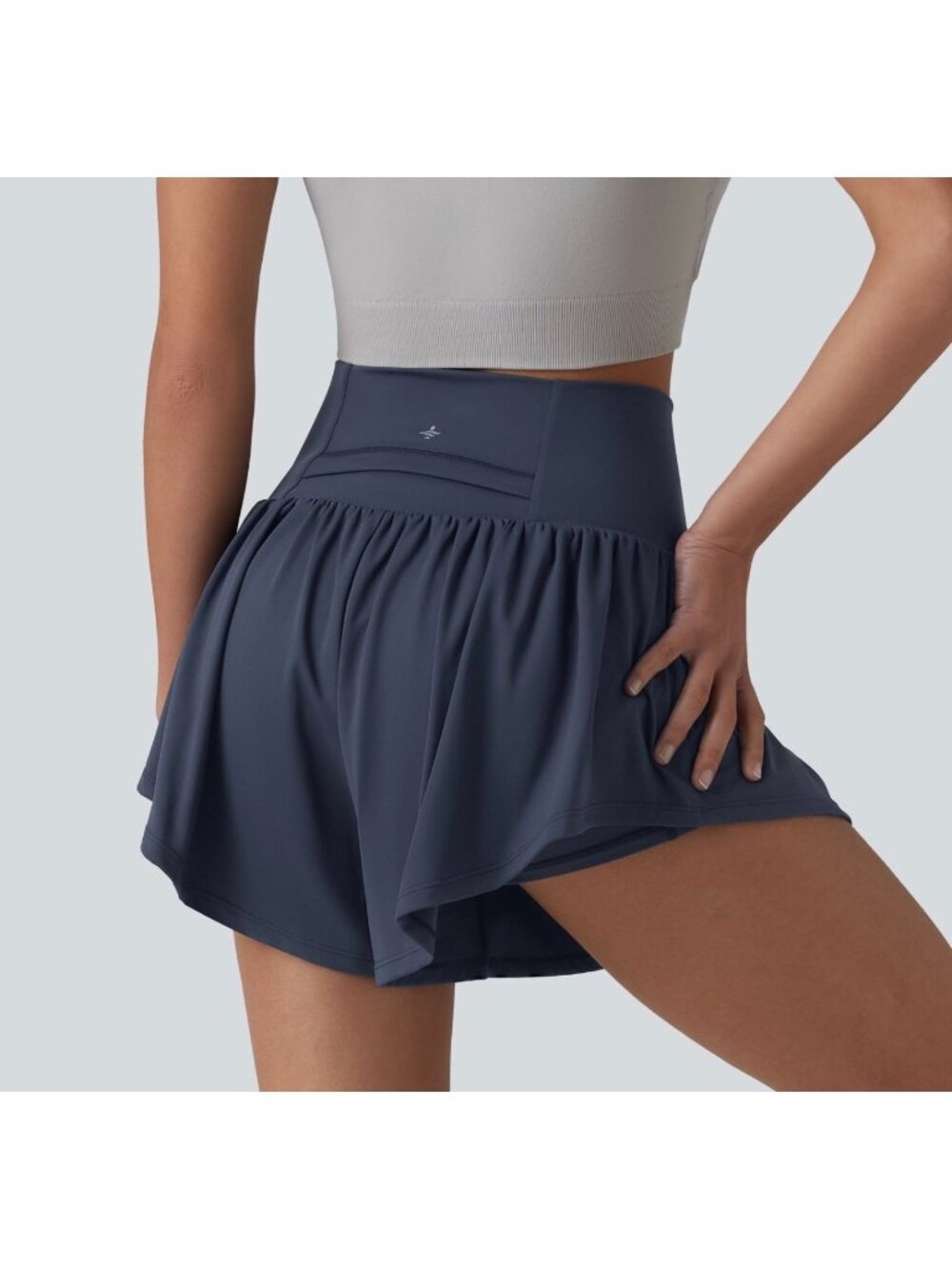 Halara S High-Waisted Flow Shorts With Built-In Liner Navy Blue Size S